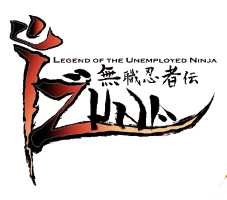 Izuna Legend of the Unemployed Ninja title screen for Nintendo DS